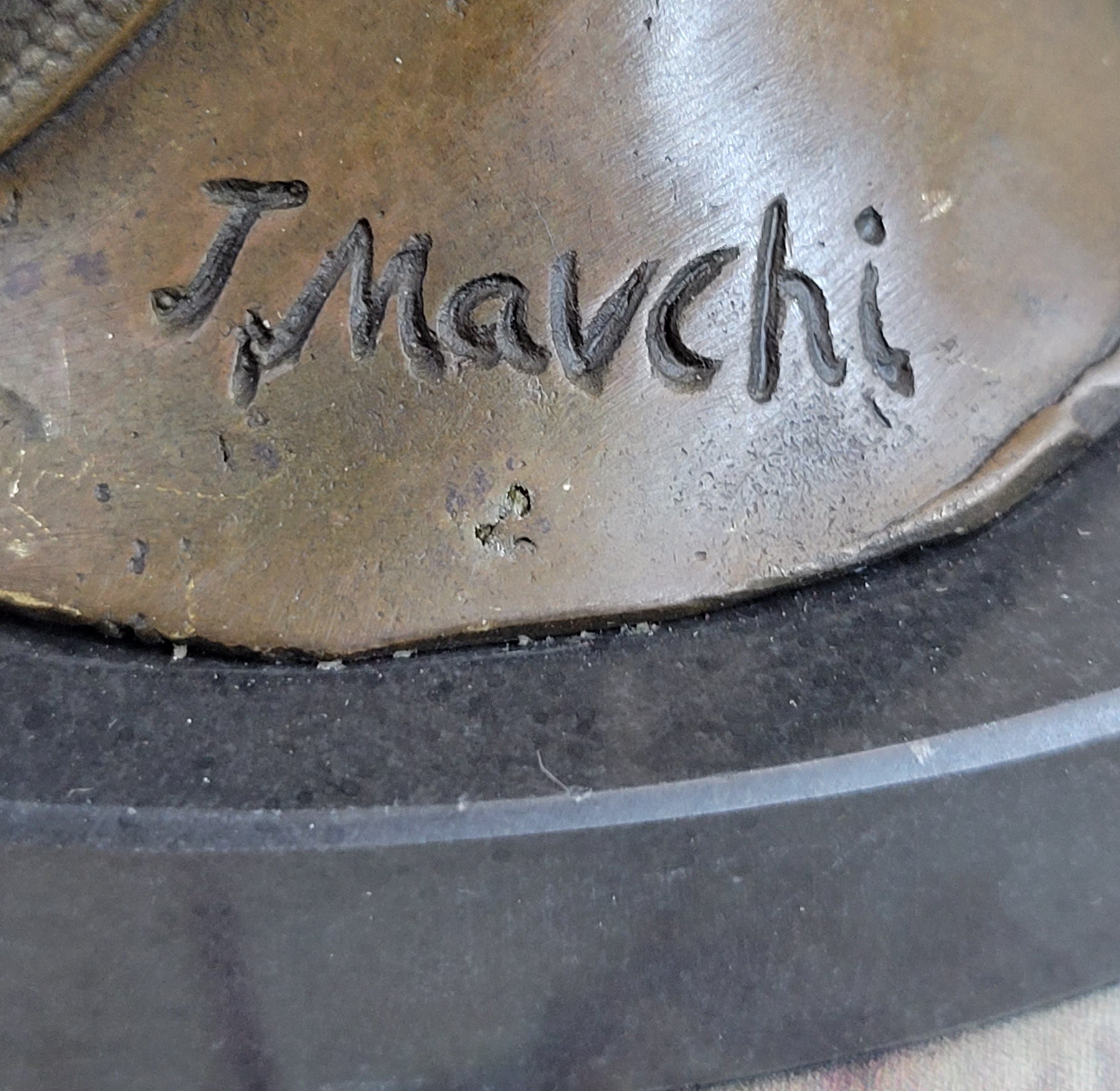 Signed Mavchi Fashion Girl Bronze Sculpture