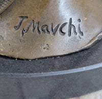 Signed Mavchi Fashion Girl Bronze Sculpture