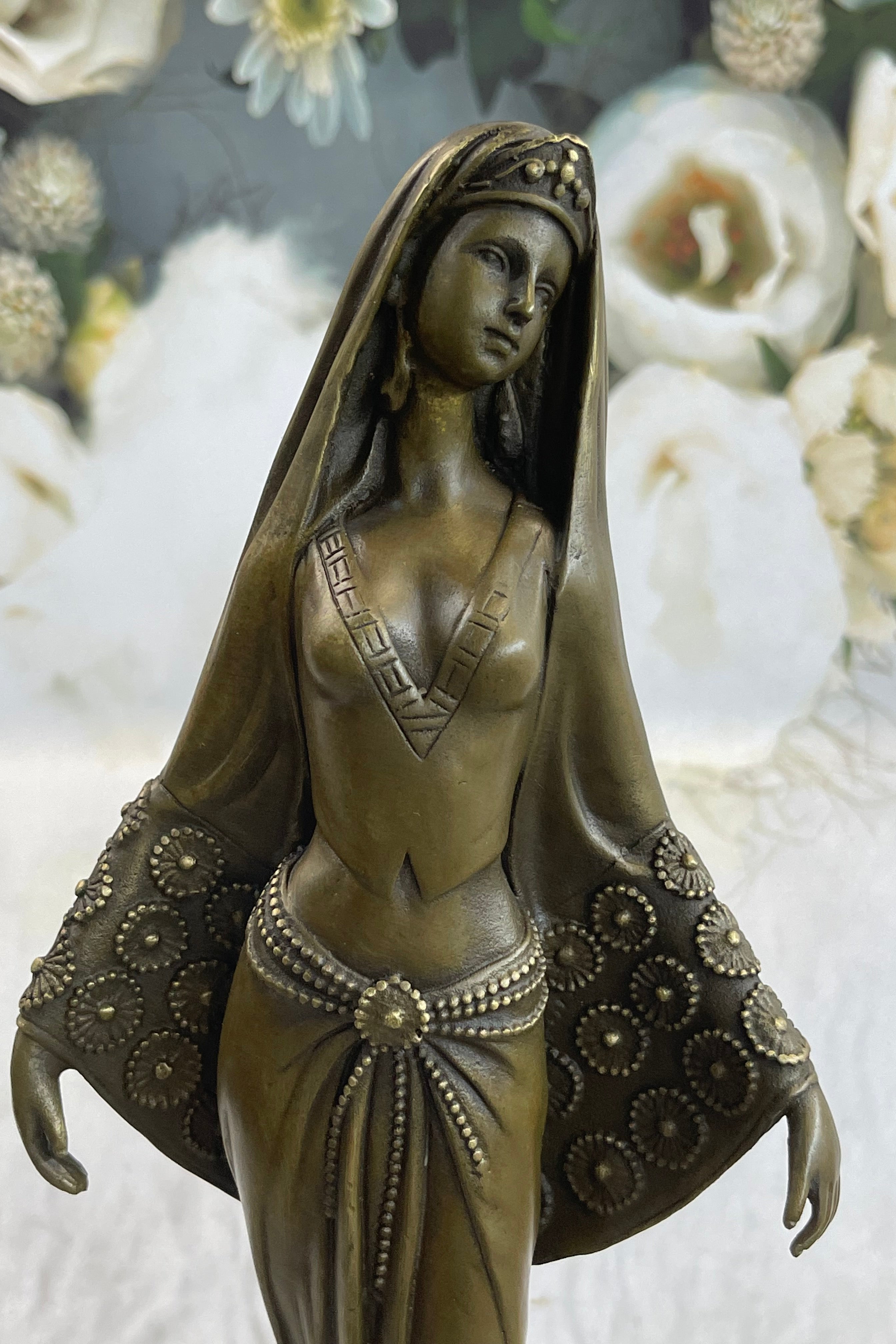 Signed Middle Eastern Persian Princess Bronze Artwork