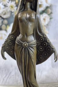 Signed Middle Eastern Persian Princess Bronze Artwork