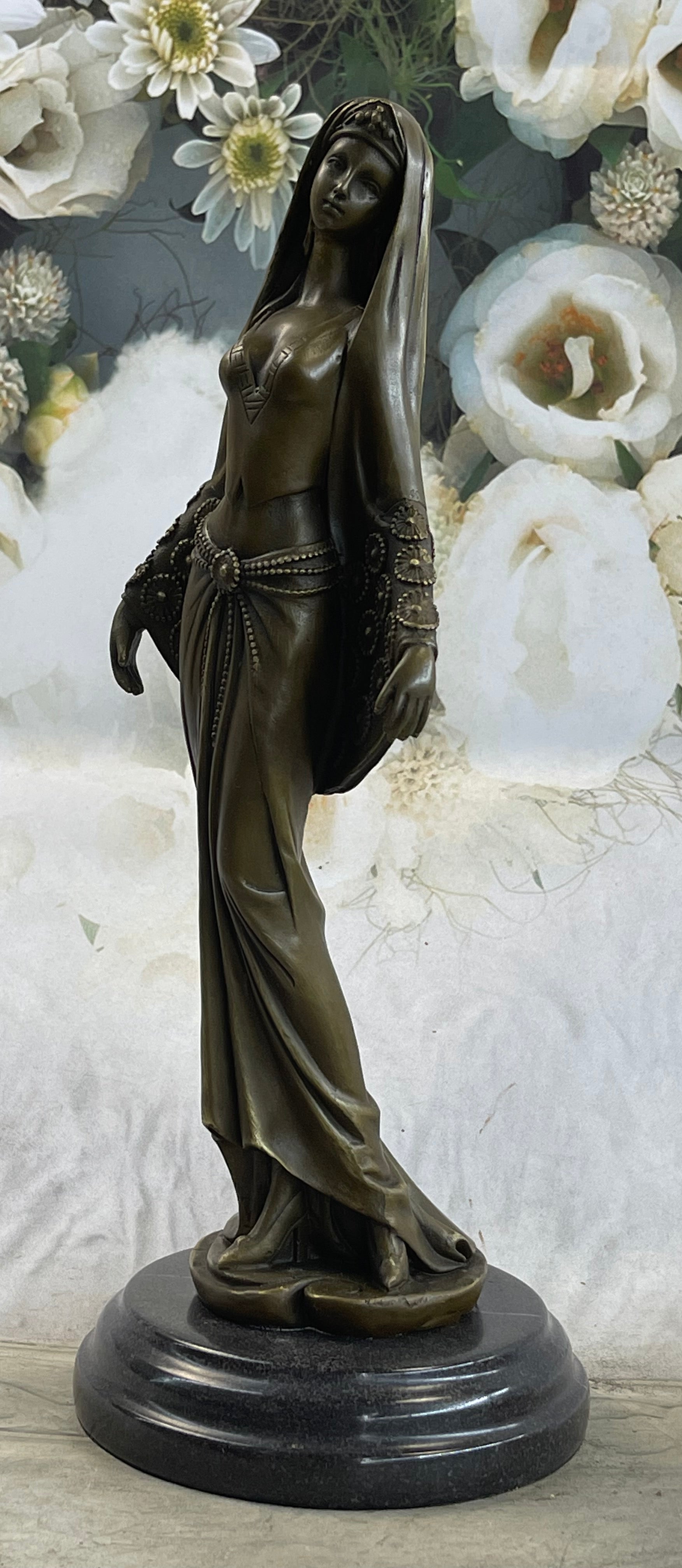 Signed Middle Eastern Persian Princess Bronze Artwork