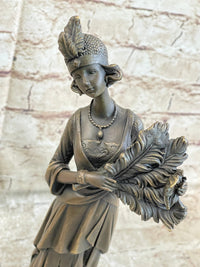 Signed Kassin 1920 Art Deco Woman Bronze Sculpture