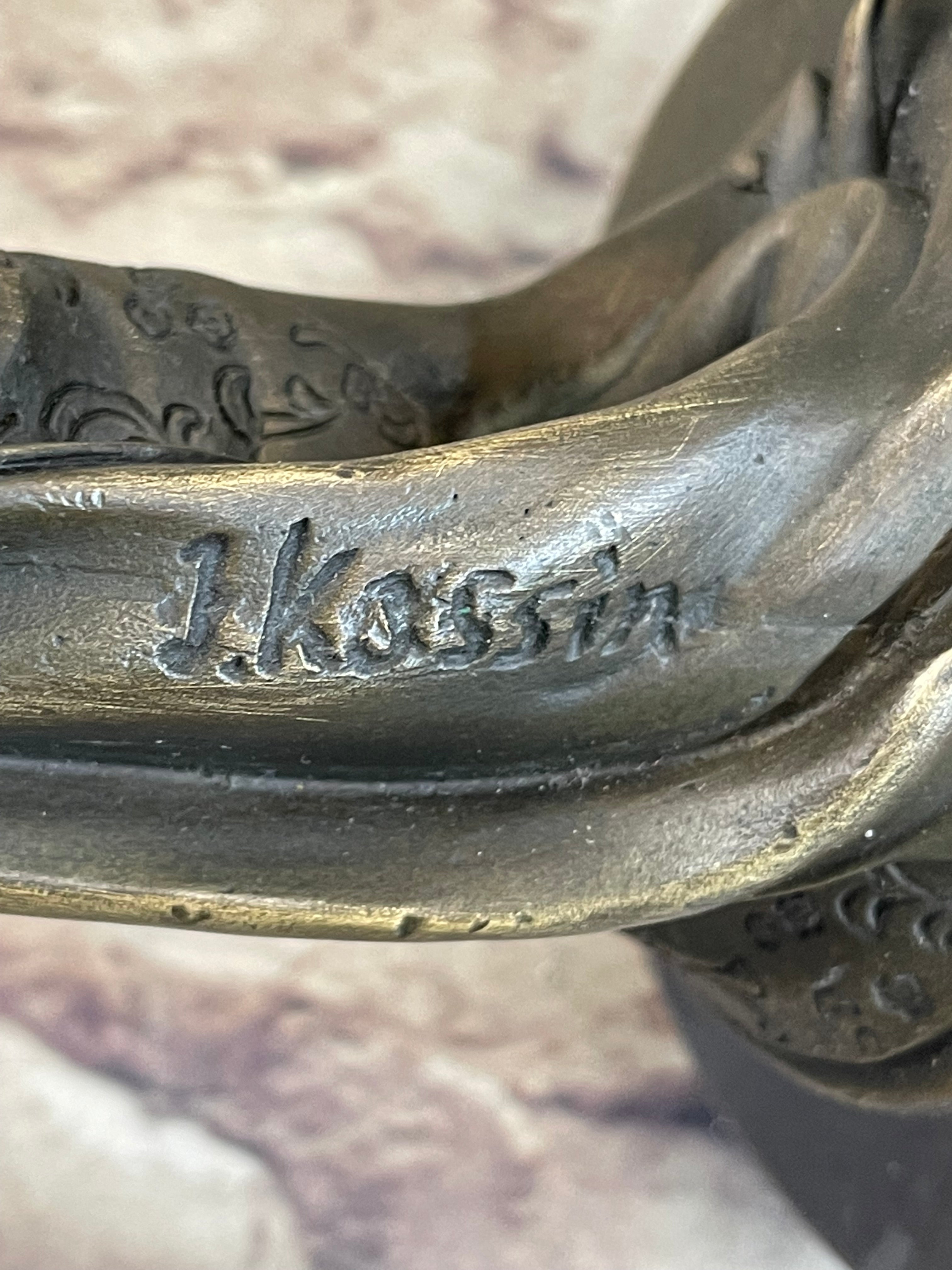 Signed Kassin 1920 Art Deco Woman Bronze Sculpture
