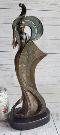Signed Kassin Tribute to Erte Bronze Sculpture