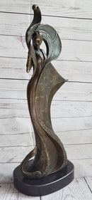 Signed Kassin Tribute to Erte Bronze Sculpture