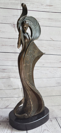 Signed Kassin Tribute to Erte Bronze Sculpture