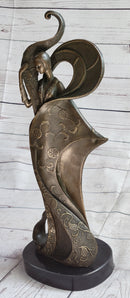 Signed Kassin Tribute to Erte Bronze Sculpture