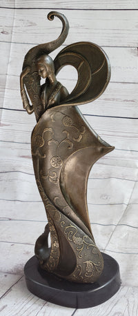 Signed Kassin Tribute to Erte Bronze Sculpture