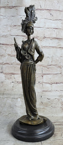 Art Deco Charleston Flapper w/ Feathered Hat - Bronze by J. Kassin