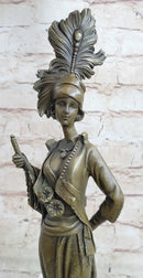 Art Deco Charleston Flapper w/ Feathered Hat - Bronze by J. Kassin