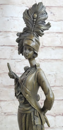 Art Deco Charleston Flapper w/ Feathered Hat - Bronze by J. Kassin