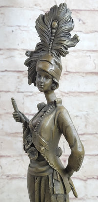 Art Deco Charleston Flapper w/ Feathered Hat - Bronze by J. Kassin