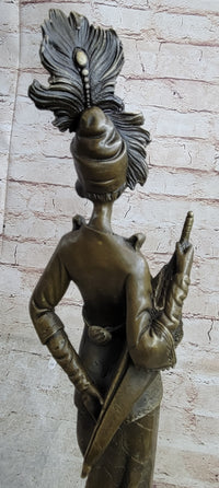 Art Deco Charleston Flapper w/ Feathered Hat - Bronze by J. Kassin