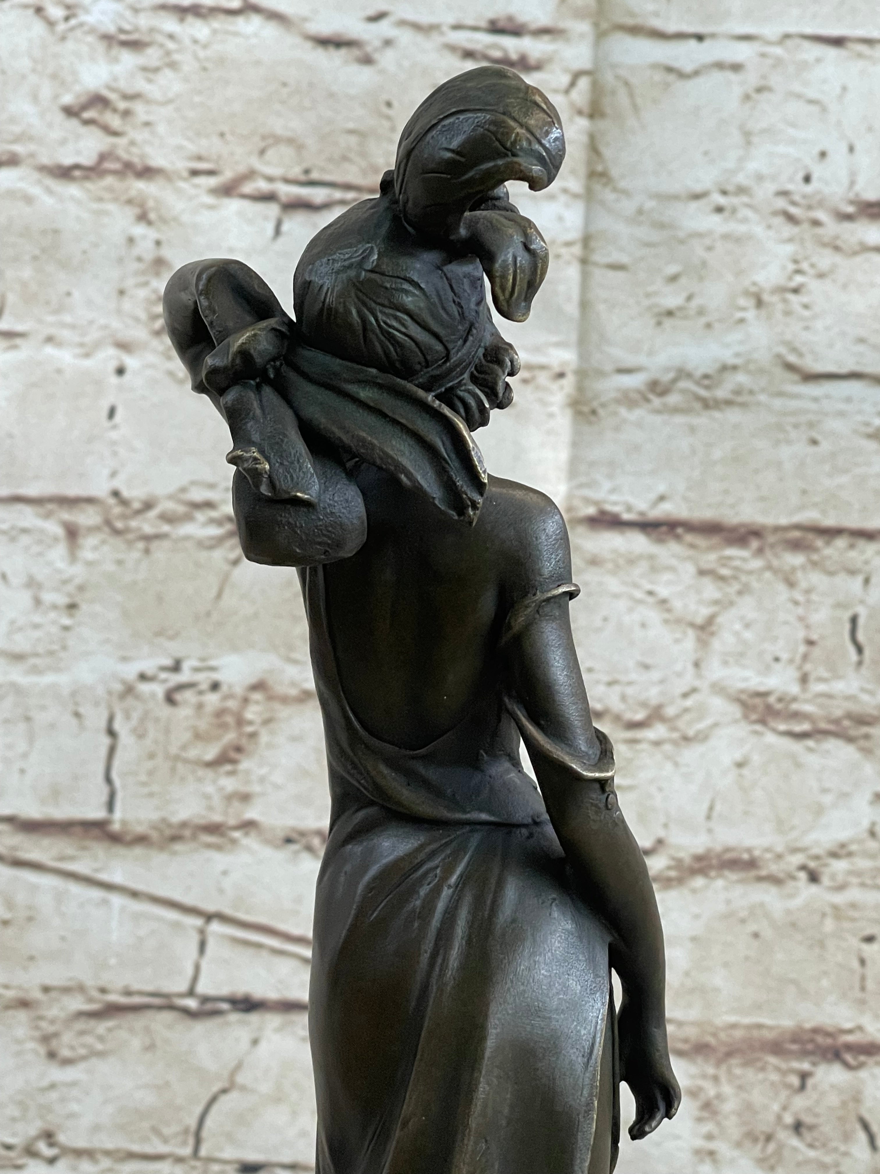 Greyhound Lover Elegant Nude Female Woman Dog Bronze Marble Statue Art Sculpture