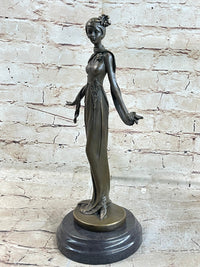 Art Deco Bronze Fashion Model Sculpture 13" x 5"