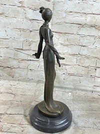 Art Deco Bronze Fashion Model Sculpture 13" x 5"