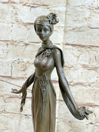 Art Deco Bronze Fashion Model Sculpture 13" x 5"