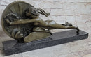 SIGNED NUDE GIRL TOWARD DESTINY BY GENNARELLI BRONZE SCULPTURE HOT CAST FIGURINE