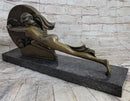 SIGNED NUDE GIRL TOWARD DESTINY BY GENNARELLI BRONZE SCULPTURE HOT CAST FIGURINE