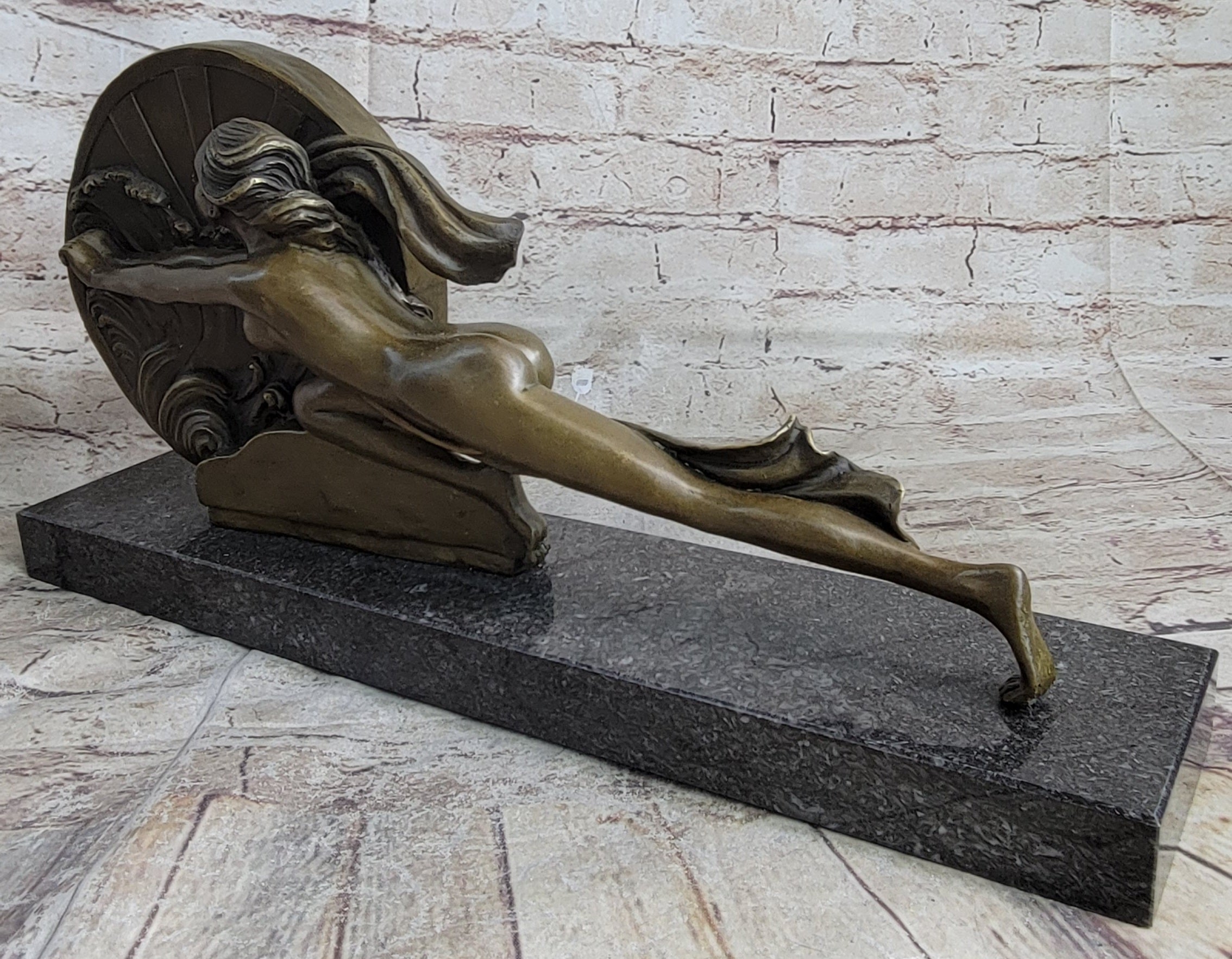 SIGNED NUDE GIRL TOWARD DESTINY BY GENNARELLI BRONZE SCULPTURE HOT CAST FIGURINE