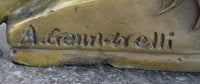 SIGNED NUDE GIRL TOWARD DESTINY BY GENNARELLI BRONZE SCULPTURE HOT CAST FIGURINE