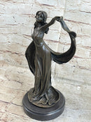 Signed Kassin Ribbon Goddess Long Gown Bronze Sculpture