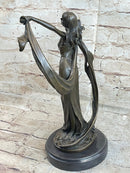 Signed Kassin Ribbon Goddess Long Gown Bronze Sculpture