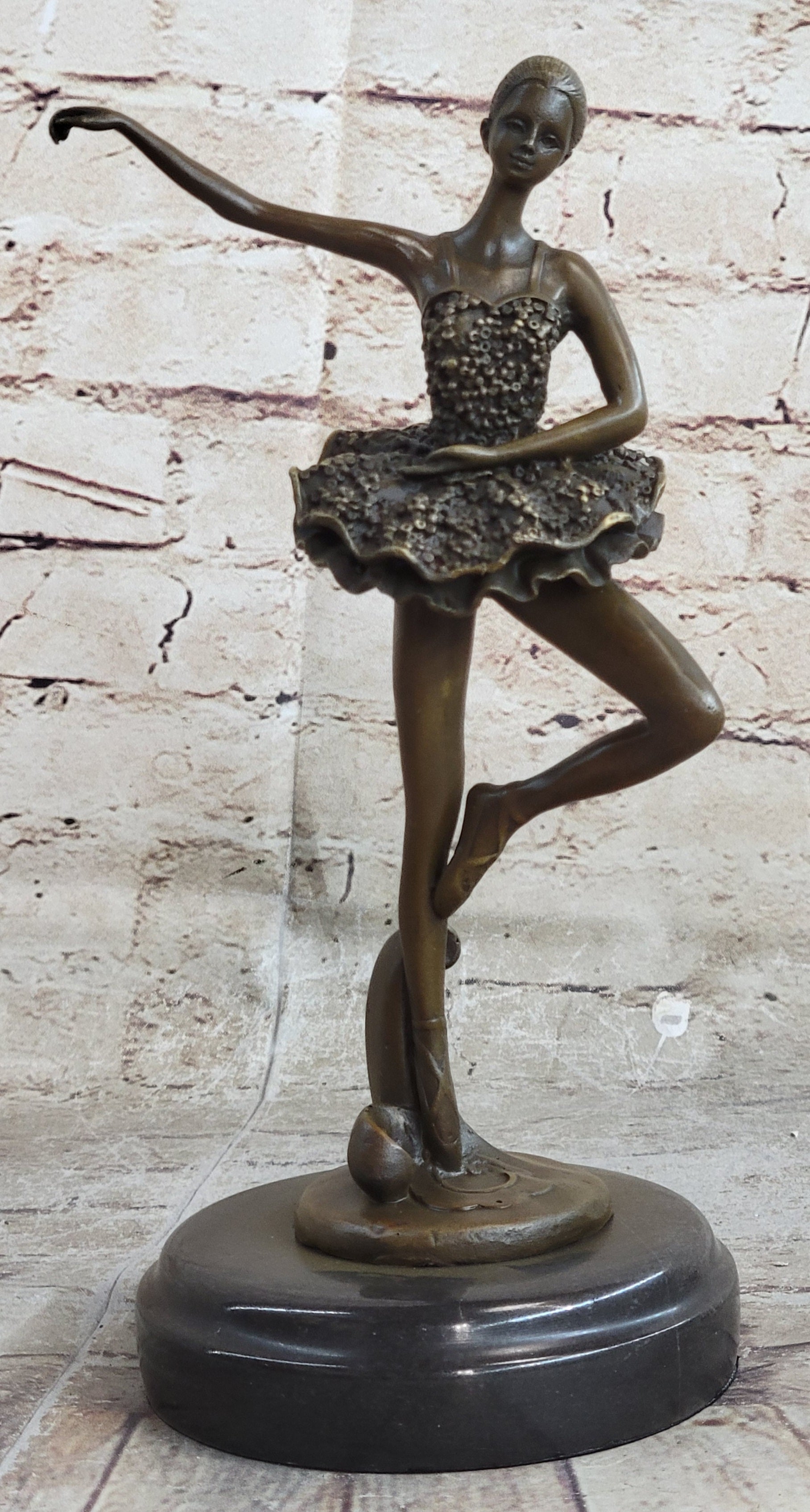 Art Deco Cute Child Ballerina a Bronze Trophy Sculpture Hot Cast Figurine