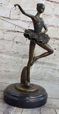 Art Deco Cute Child Ballerina a Bronze Trophy Sculpture Hot Cast Figurine