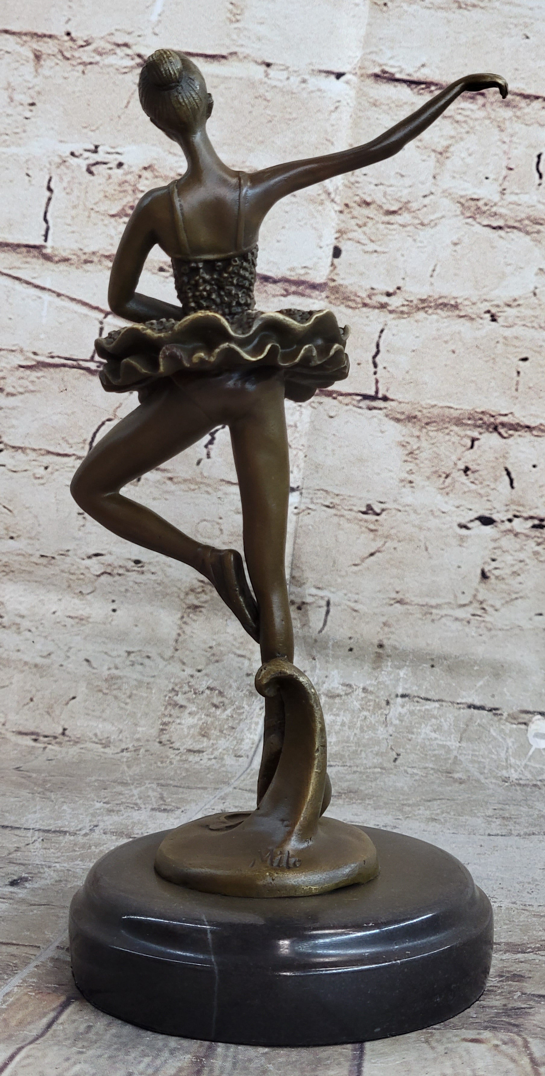 Art Deco Cute Child Ballerina a Bronze Trophy Sculpture Hot Cast Figurine