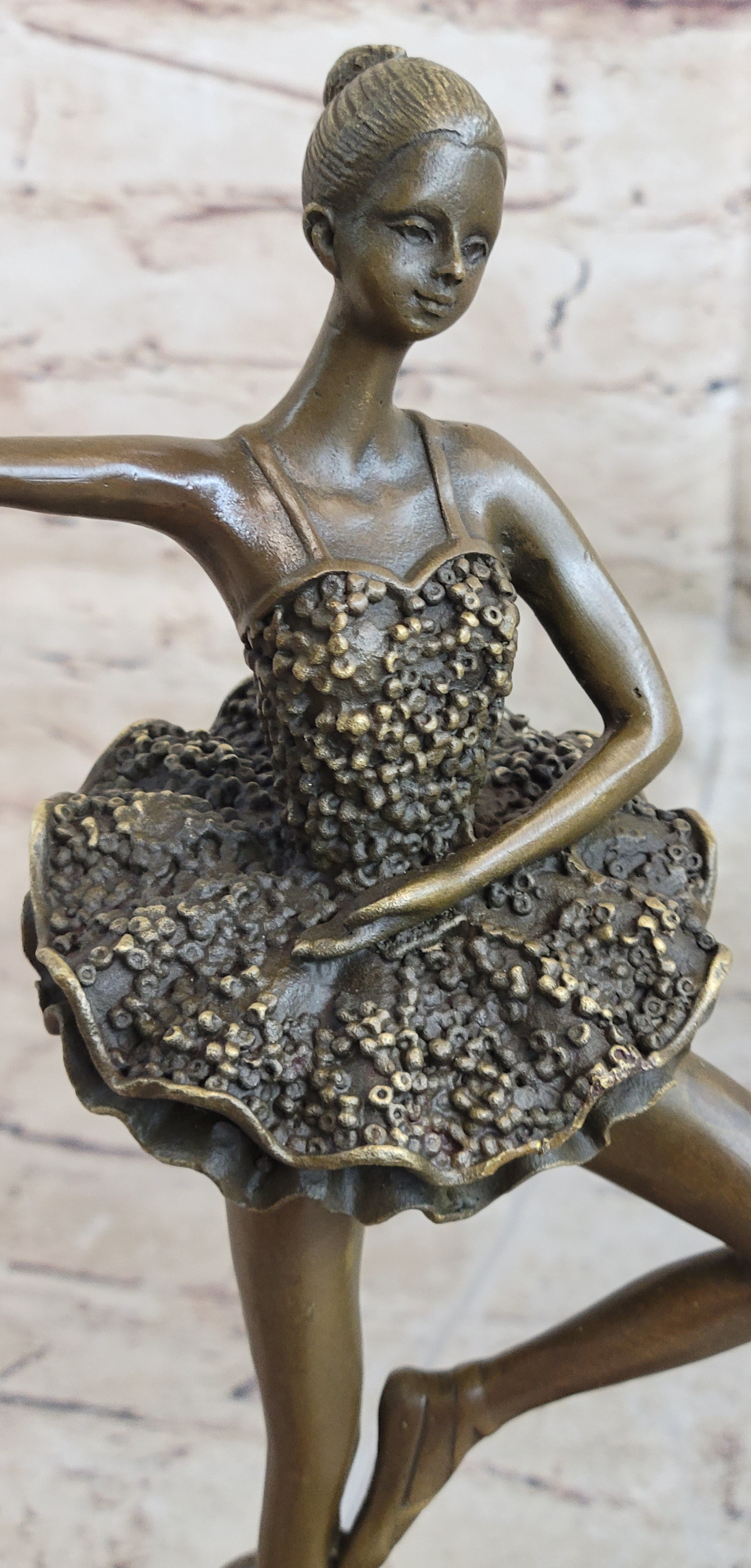 Art Deco Cute Child Ballerina a Bronze Trophy Sculpture Hot Cast Figurine