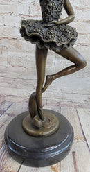 Art Deco Cute Child Ballerina a Bronze Trophy Sculpture Hot Cast Figurine