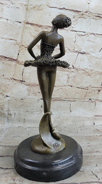Art Deco Hot Cast Bronze Graceful Ballerina Ballet Statue Sculpture Gift Decor