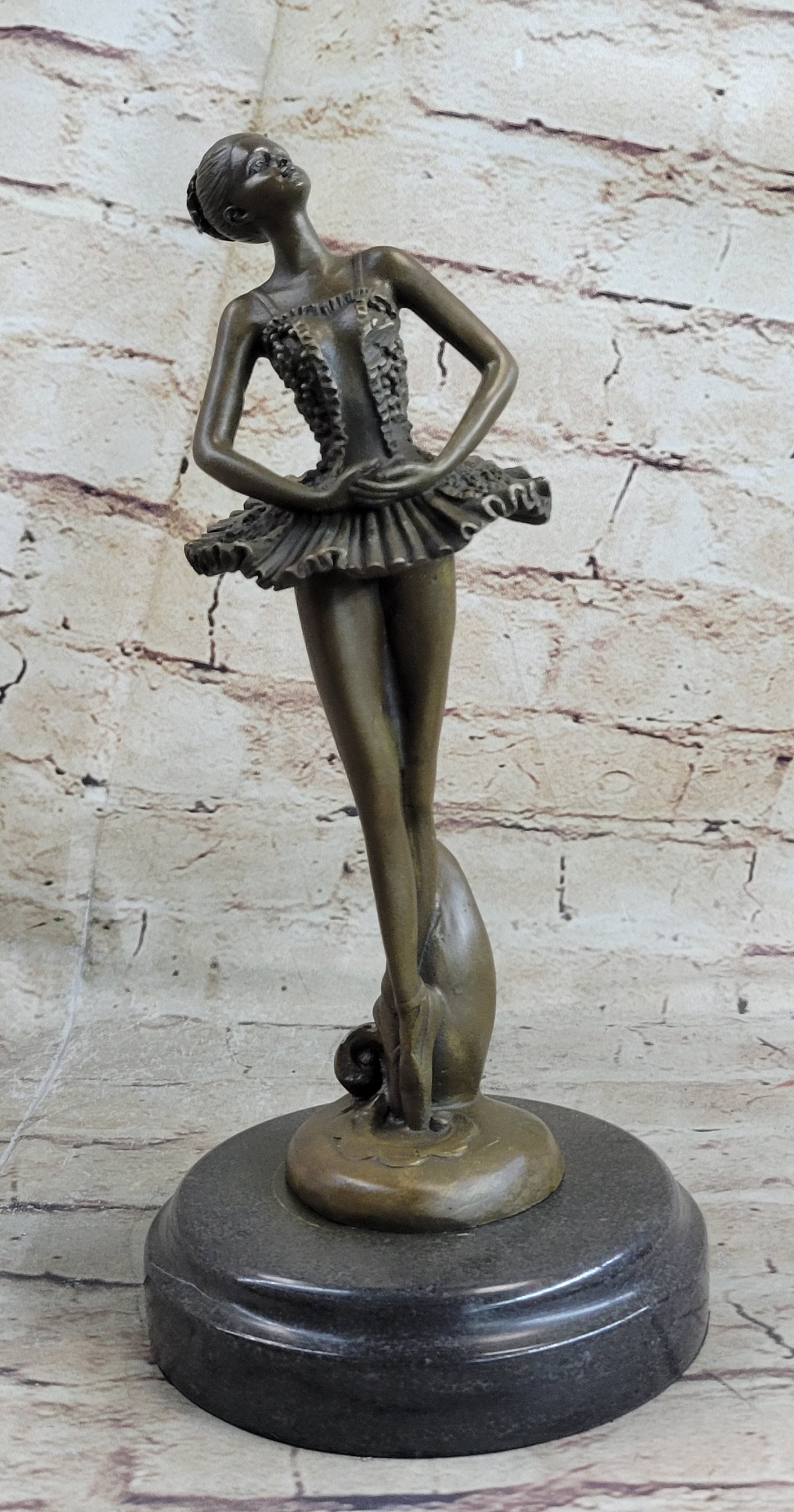 Art Deco Hot Cast Bronze Graceful Ballerina Ballet Statue Sculpture Gift Decor