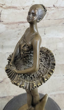 Art Deco Hot Cast Bronze Graceful Ballerina Ballet Statue Sculpture Gift Decor