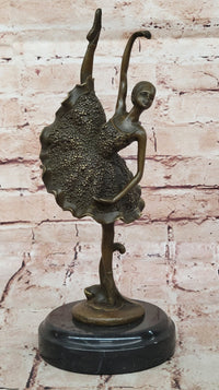 Art Deco Hot Cast Bronze Graceful Ballerina Ballet Statue Sculpture Gift Decor