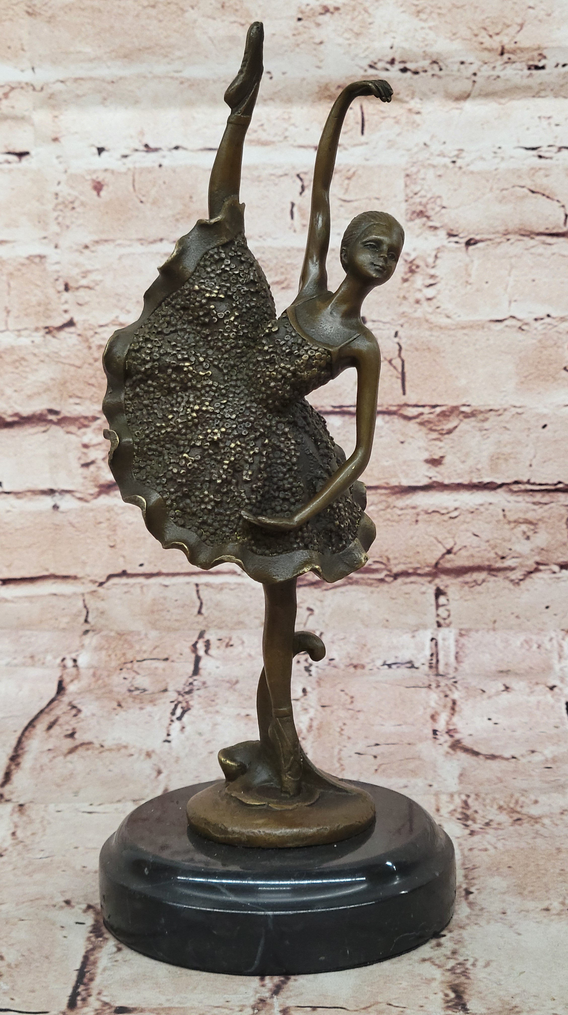 Art Deco Hot Cast Bronze Graceful Ballerina Ballet Statue Sculpture Gift Decor