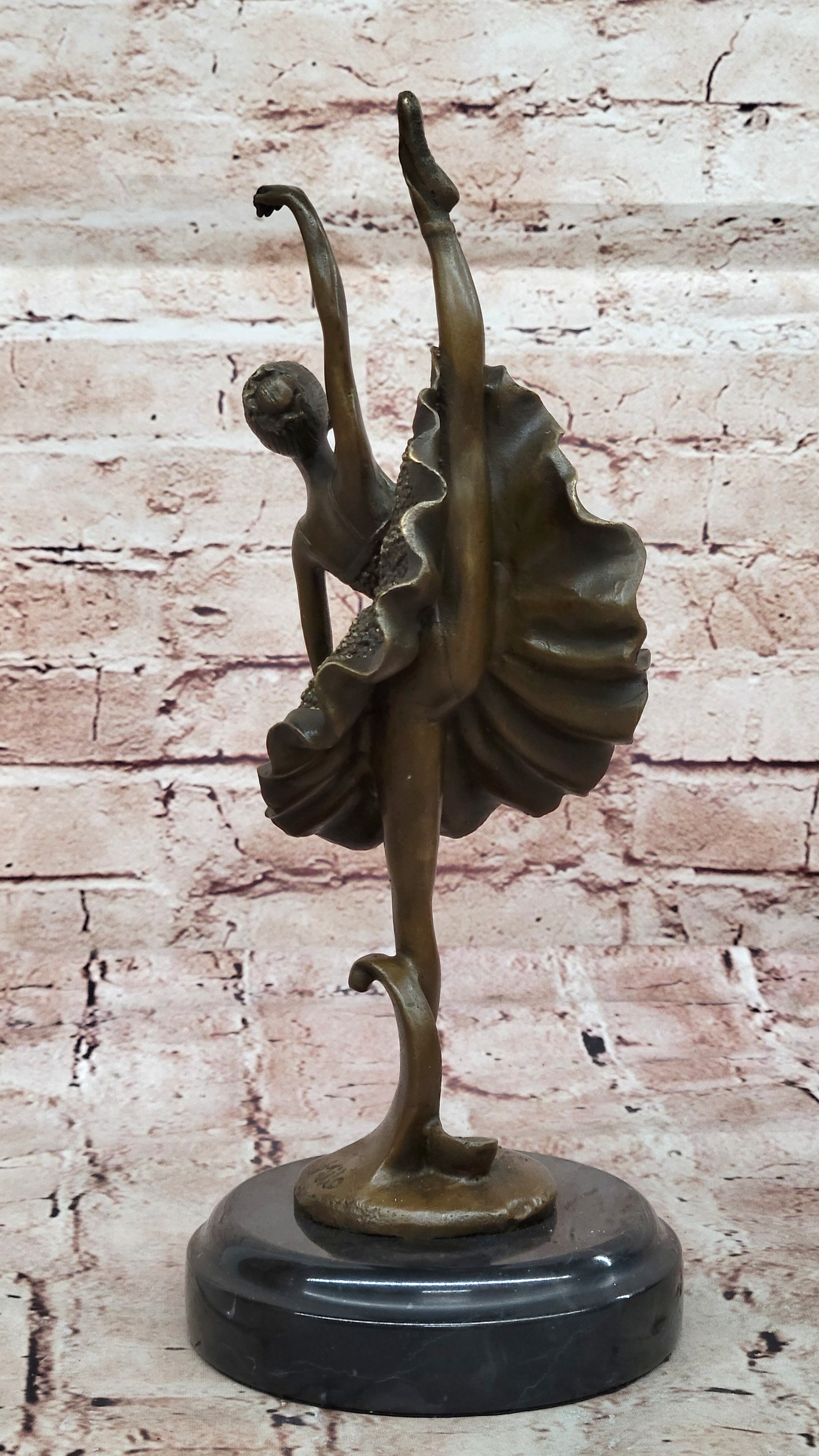 Art Deco Hot Cast Bronze Graceful Ballerina Ballet Statue Sculpture Gift Decor