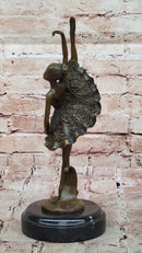 Art Deco Hot Cast Bronze Graceful Ballerina Ballet Statue Sculpture Gift Decor