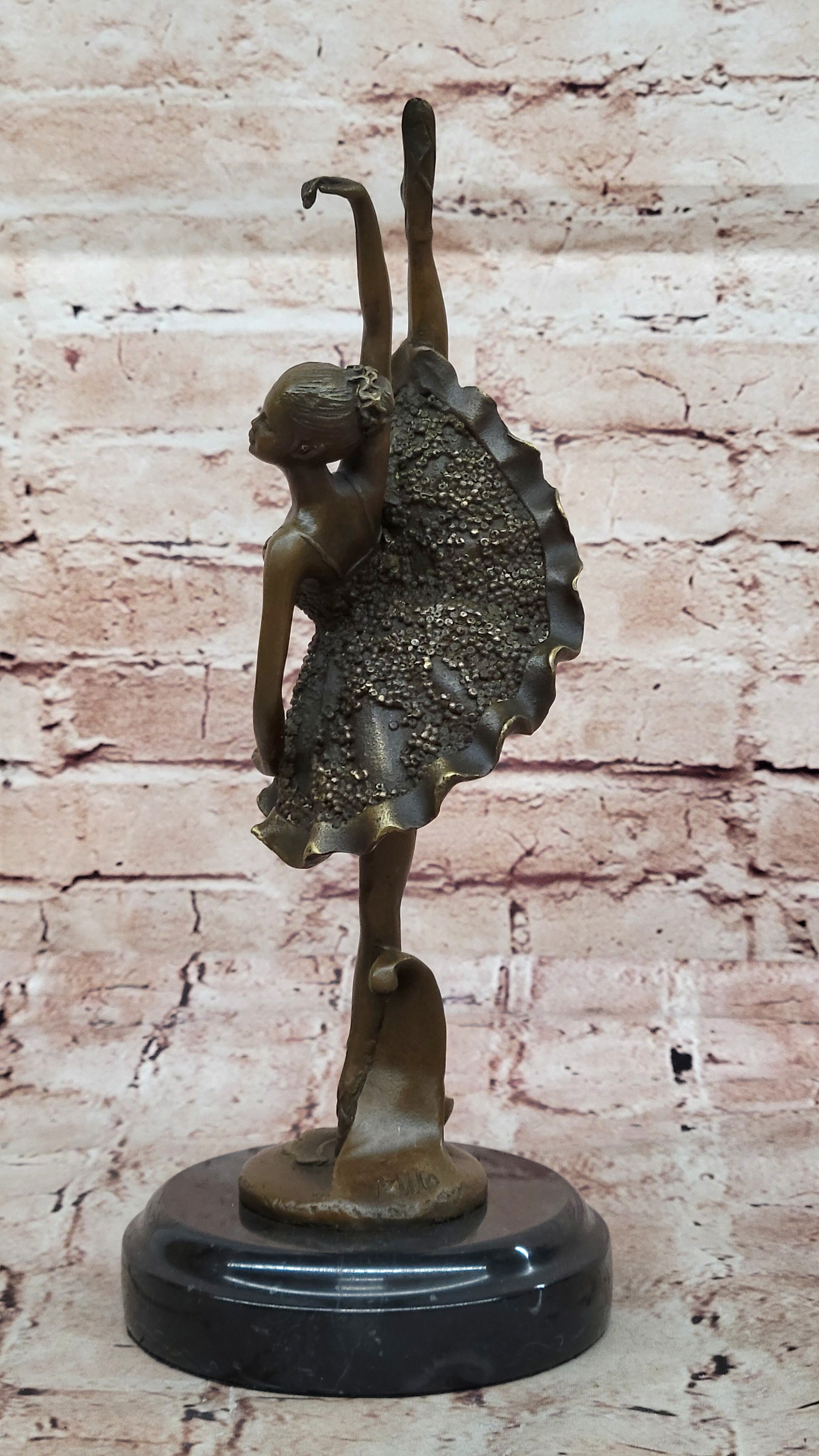 Art Deco Hot Cast Bronze Graceful Ballerina Ballet Statue Sculpture Gift Decor