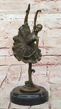 Art Deco Hot Cast Bronze Graceful Ballerina Ballet Statue Sculpture Gift Decor
