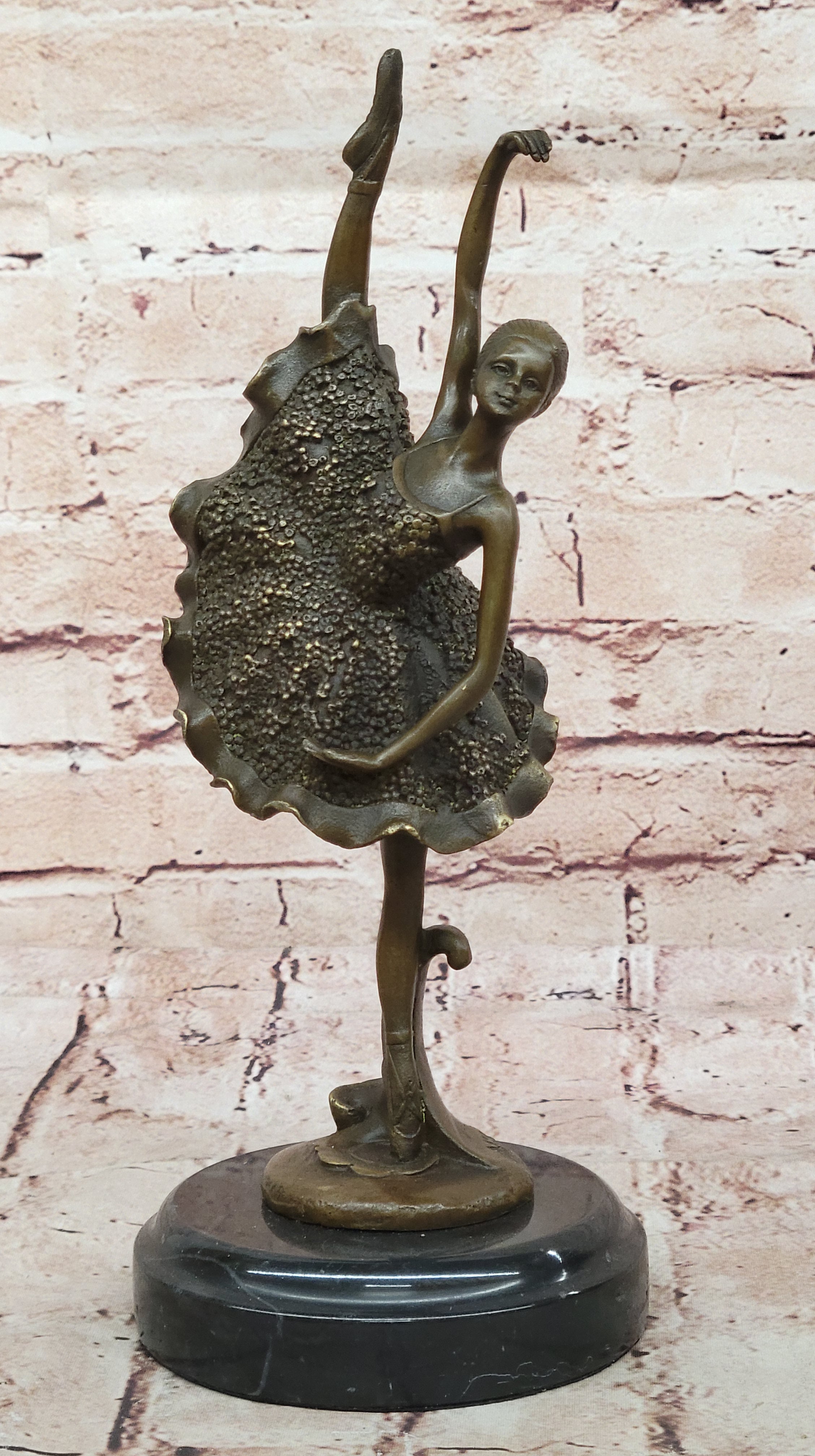 Art Deco Hot Cast Bronze Graceful Ballerina Ballet Statue Sculpture Gift Decor