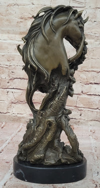 Winged Fairy with Unicorn Horse Sculpture Signed Patoue