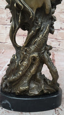 Winged Fairy with Unicorn Horse Sculpture Signed Patoue
