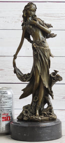 Gaia Earth Mother Nymph Bronze Sculpture on Marble Base