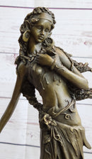 Gaia Earth Mother Nymph Bronze Sculpture on Marble Base