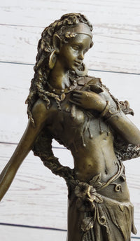 Gaia Earth Mother Nymph Bronze Sculpture on Marble Base