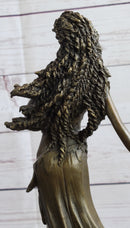 Gaia Earth Mother Nymph Bronze Sculpture on Marble Base