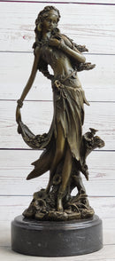 Gaia Earth Mother Nymph Bronze Sculpture on Marble Base