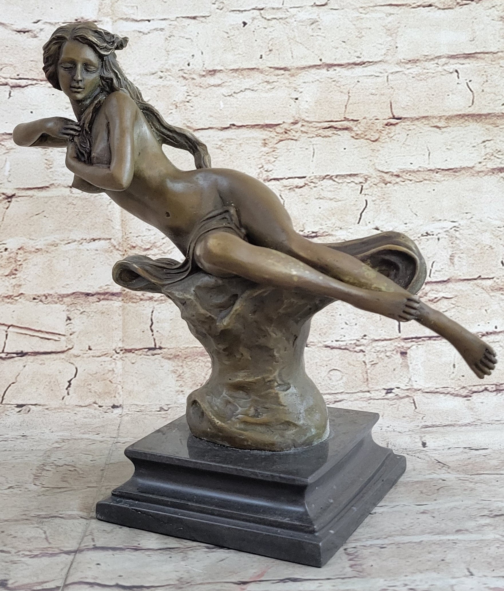 Nude Nymph Bronze Figure Sculpture Figure Art